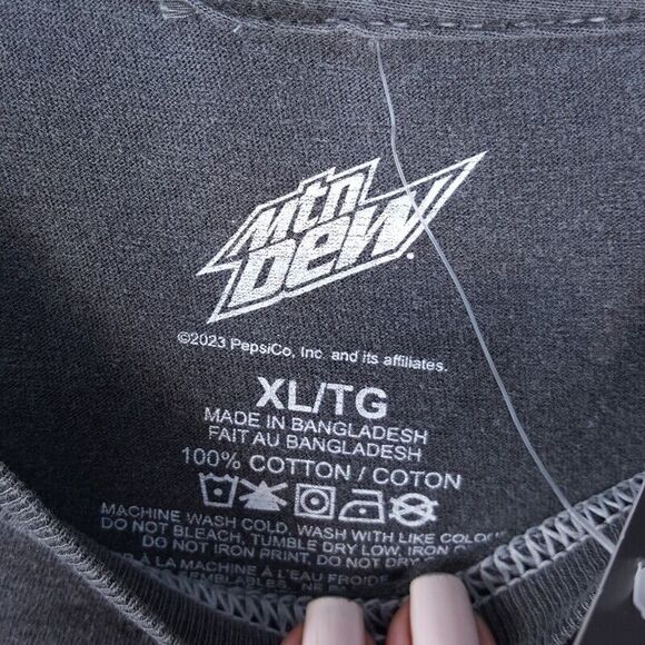 PHILCOS Mens Shirt XL Washed Out Gray Pullover Crew Mountain Dew Race Car Tee - Picture 3 of 7